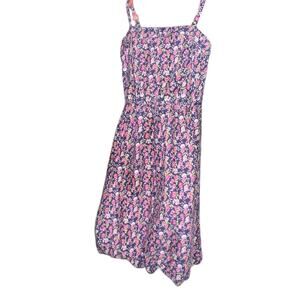 Floral cotton blend Spaghetti strap (adjustable) dress- size 6x bubble hem
